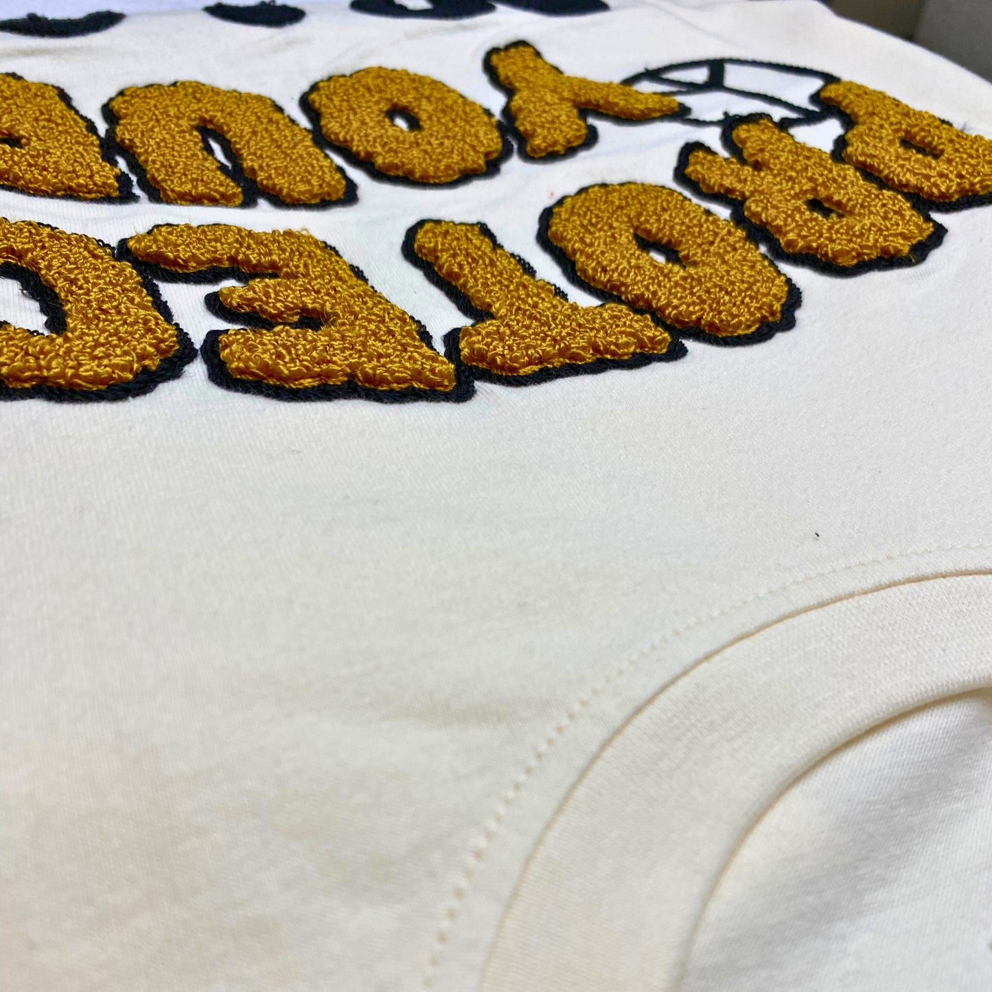 Embroidered T-shirt in Vanilla Beige