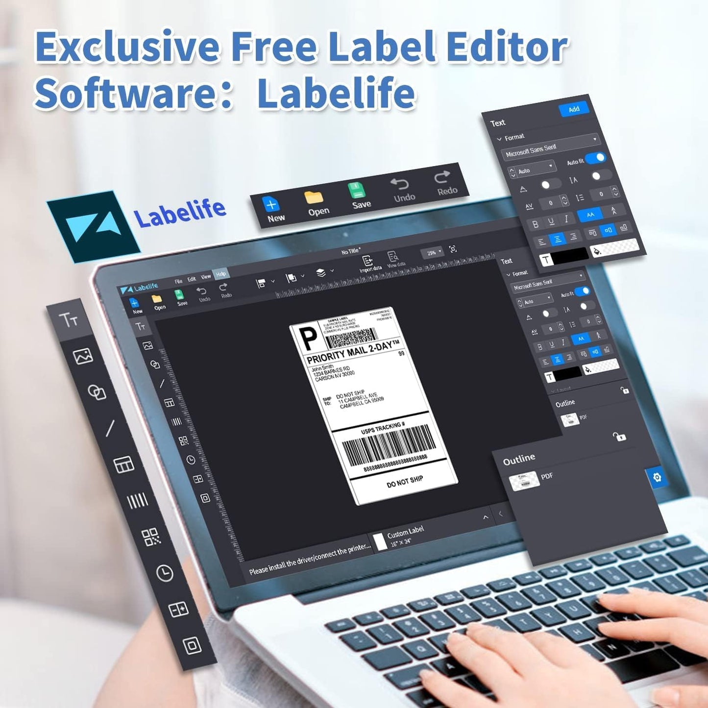 D520-BT Bluetooth Thermal Label Printer