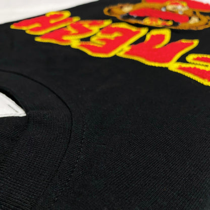 Black T-shirt with Embroidered Bear