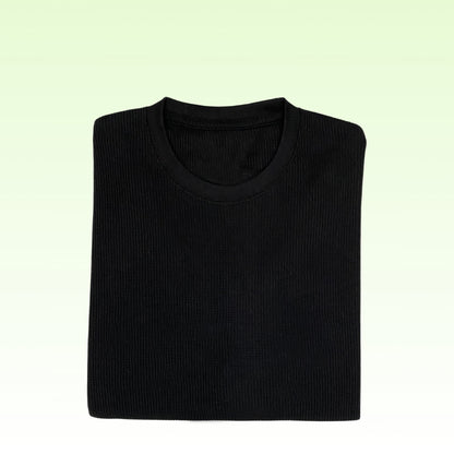 Plain Black Long Sleeves Cotton Shirt