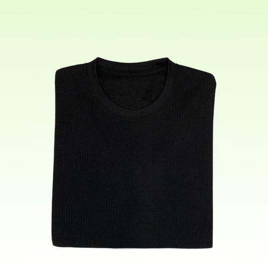 Plain Black Long Sleeves Cotton Shirt