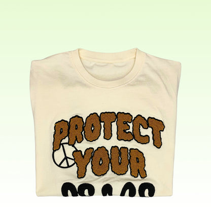 Embroidered T-shirt in Vanilla Beige