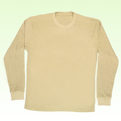 Long Sleeves Cotton Shirt in Vanilla Beige