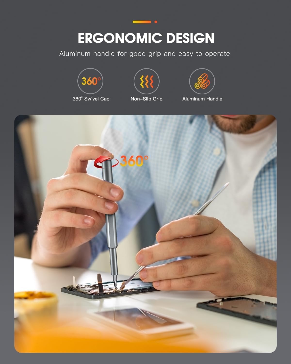 46-in-1 Precision Magnetic Screwdriver Set – Portable Repair Toolkit for Electronics & DIY