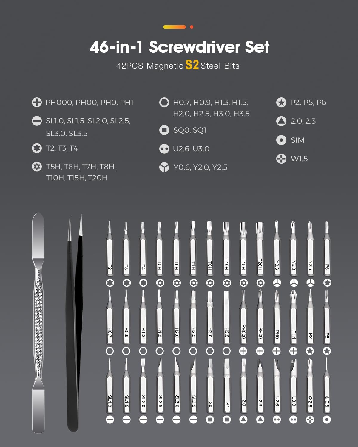 46-in-1 Precision Magnetic Screwdriver Set – Portable Repair Toolkit for Electronics & DIY