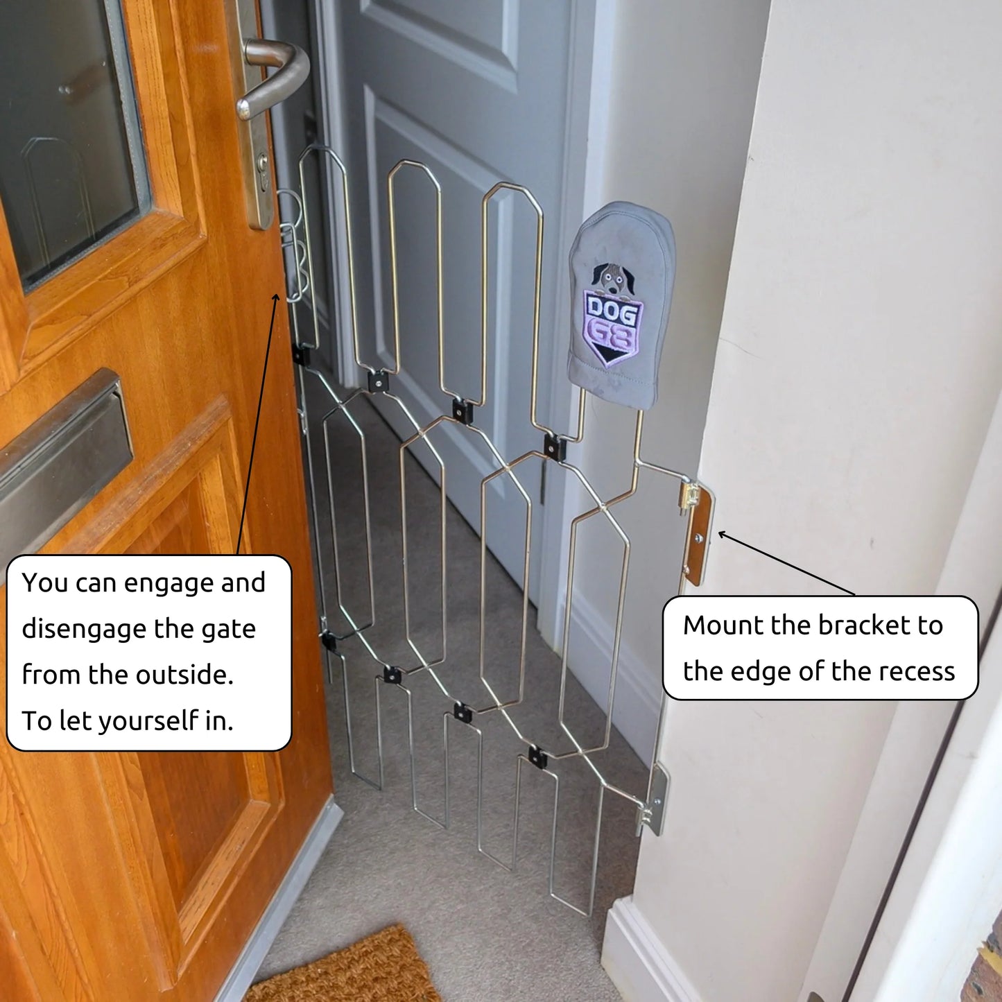 DOG-GATE Front Doors - Width (52cm - 62cm - 72cm) Height (88cm - 120cm)