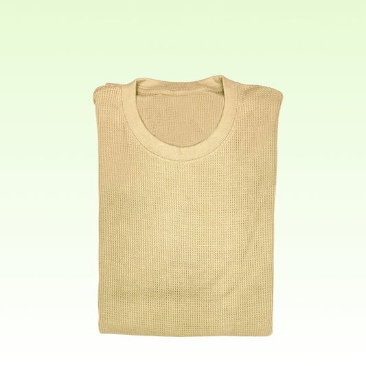 Long Sleeves Cotton Shirt in Vanilla Beige