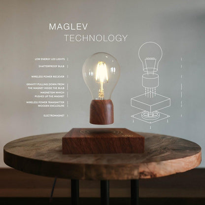 Magnetic Levitating LED Bulb – Floating Wireless Desk Lamp for Home & Office