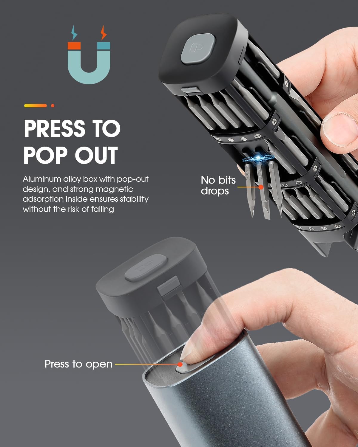 46-in-1 Precision Magnetic Screwdriver Set – Portable Repair Toolkit for Electronics & DIY