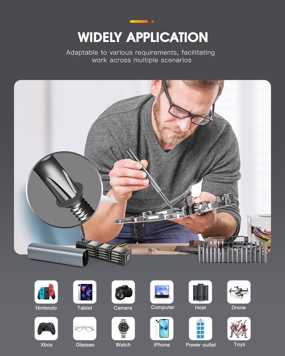 46-in-1 Precision Magnetic Screwdriver Set – Portable Repair Toolkit for Electronics & DIY