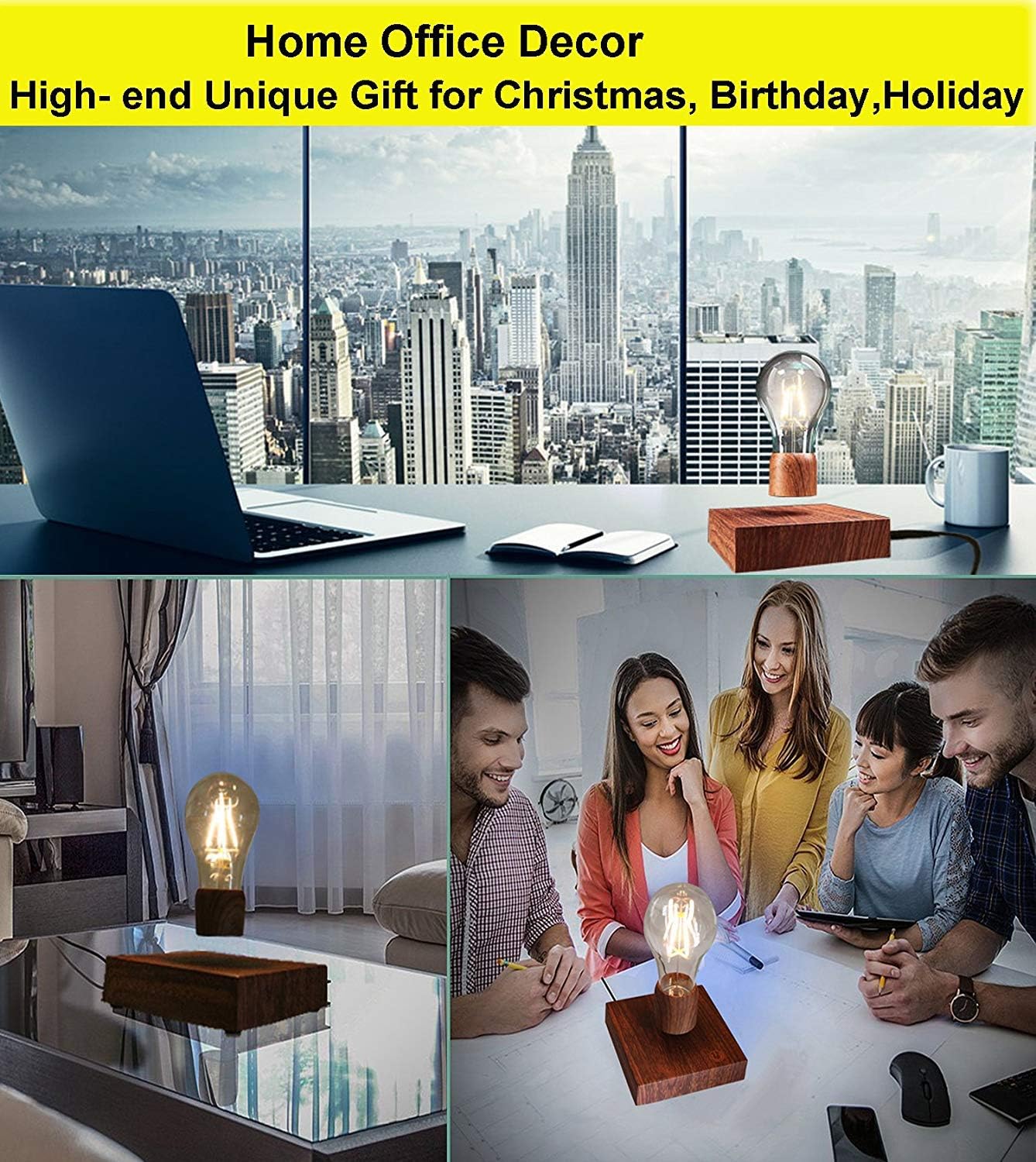 Magnetic Levitating LED Bulb – Floating Wireless Desk Lamp for Home & Office