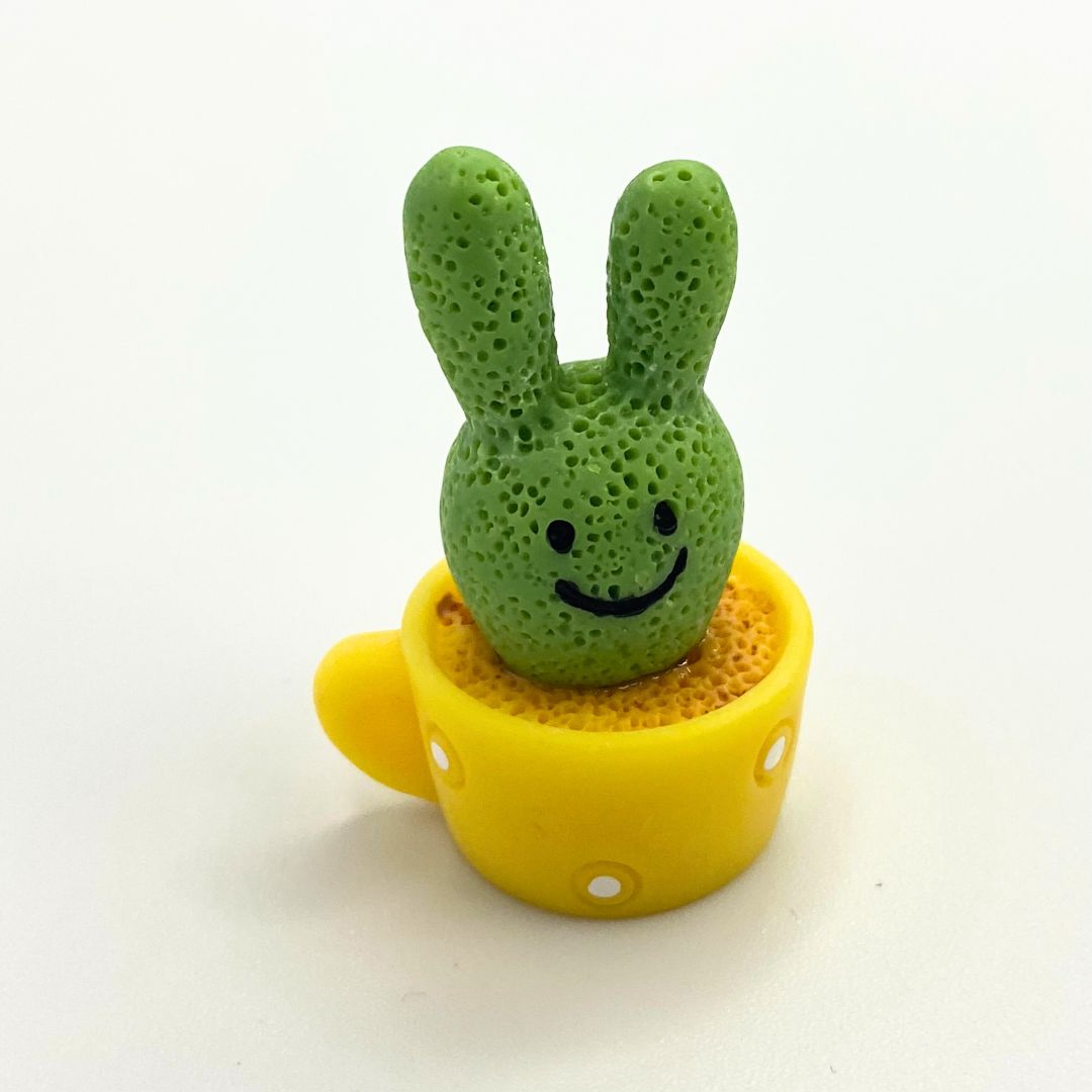 1 Set of 4, Resin Succulent Cactus Mini Green Plant (Bunny)