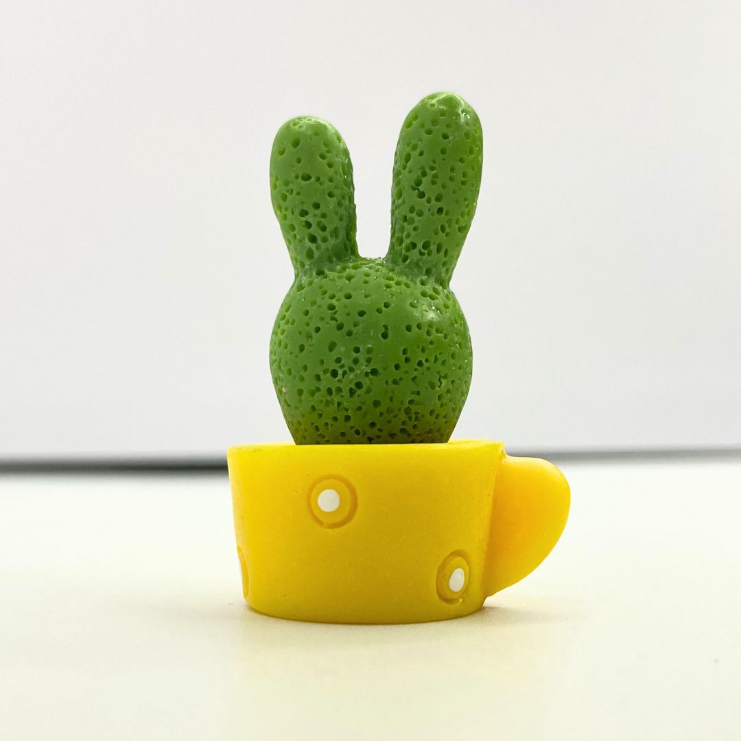 1 Set of 4, Resin Succulent Cactus Mini Green Plant (Bunny)
