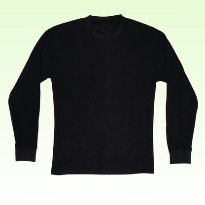 Plain Black Long Sleeves Cotton Shirt