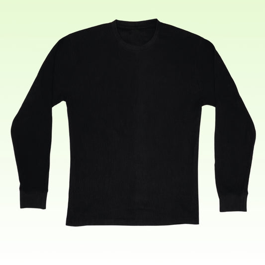 Plain Black Long Sleeves Cotton Shirt